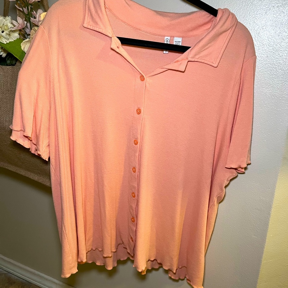 Peach Button Up Shirt